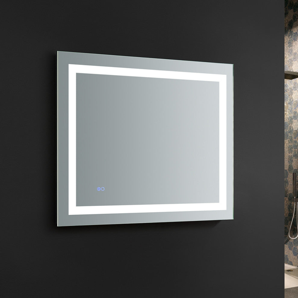 Santo Bathroom Mirror With LED Lighting and Defogger, 24"x30", 36"x30"