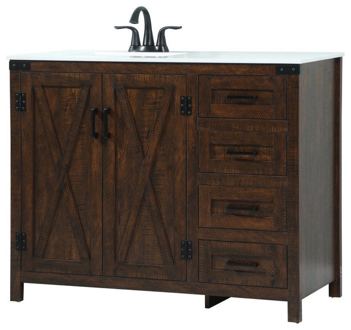 Home Living 19" Farmhouse Expresso-Light Bathroom Vanity