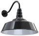 20" Steel Lighting Barn-Style Dome with 16" Gooseneck Barn Light, Black
