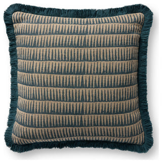 Loloi PLL0202 Natural / Blue 18'' x 18'' Cover WithPoly