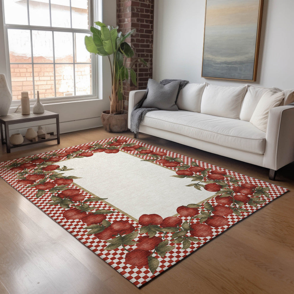Addison Premium Washable Mayfield AMF164 red 3' x 5' Rug