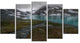 Turquoise Mountain Lake with Clouds, Landscape Canvas Print, 60"x32", 5 Panels