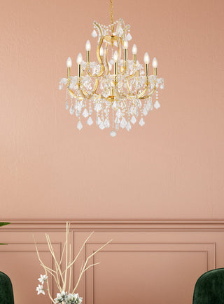 Elegant Lighting 2800D27/RC Maria Theresa 13 Light 27"W Crystal - Chrome