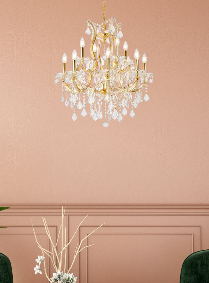 Elegant Lighting 2800D27/RC Maria Theresa 13 Light 27"W Crystal - Chrome