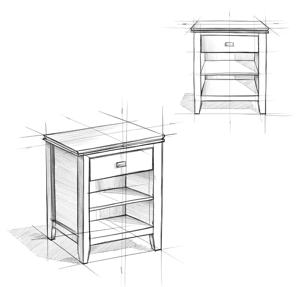 Artisan SOLID WOOD Bedside Table in Rustic Natural Aged Brown