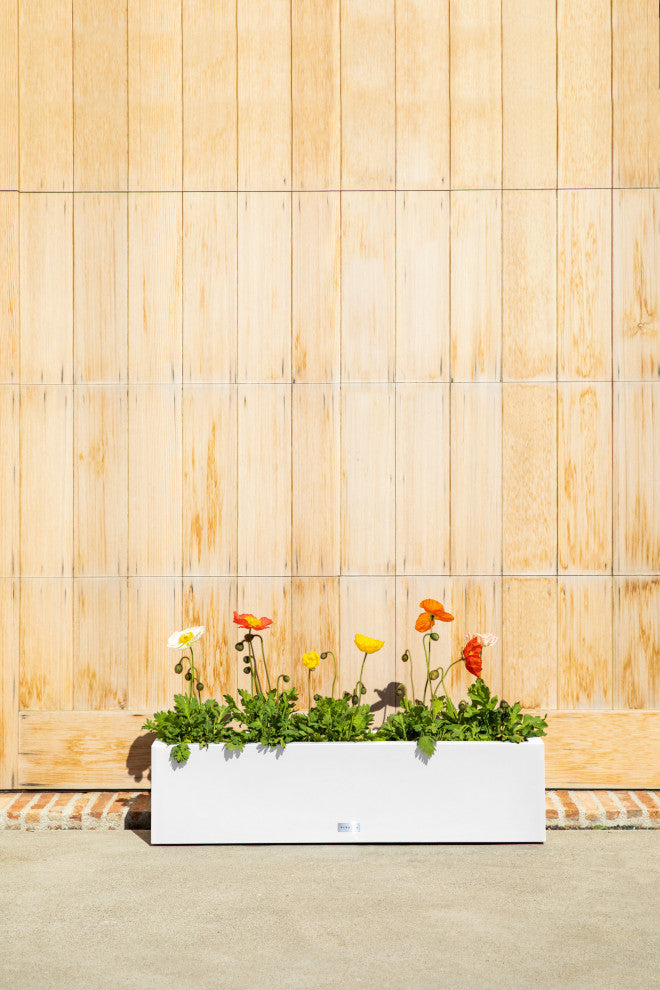 Veradek Block Series Trough 36" Planter, White