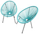 Set of Two Teal Mod Indoor Outdoor String Chairs