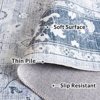 Safavieh Arizona Machine-Washable Collection ARZ118 Rug, Light Grey/Grey Green, 6' Square