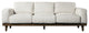 Connor Contemporary Oversized 3 Seater Sofa, Beige/Dark Walnut, Fabric