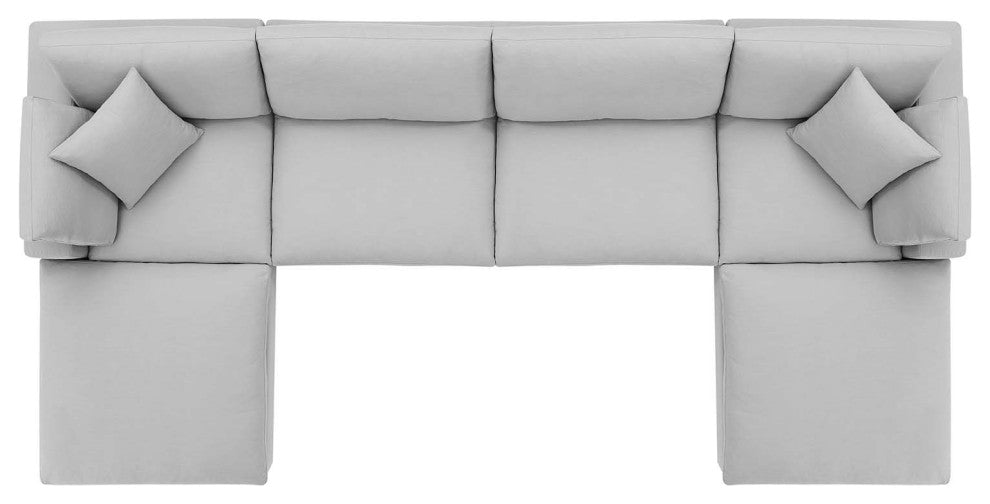Modular Sectional Deep Sofa Set, Gray, Fabric, Modern, Lounge Hospitality