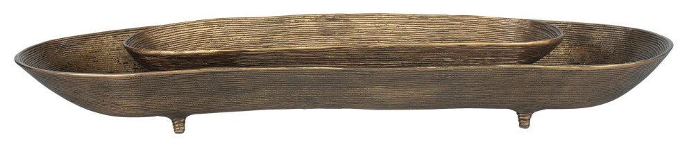 Uttermost Stratum Oval Brass Bowls Set of 2