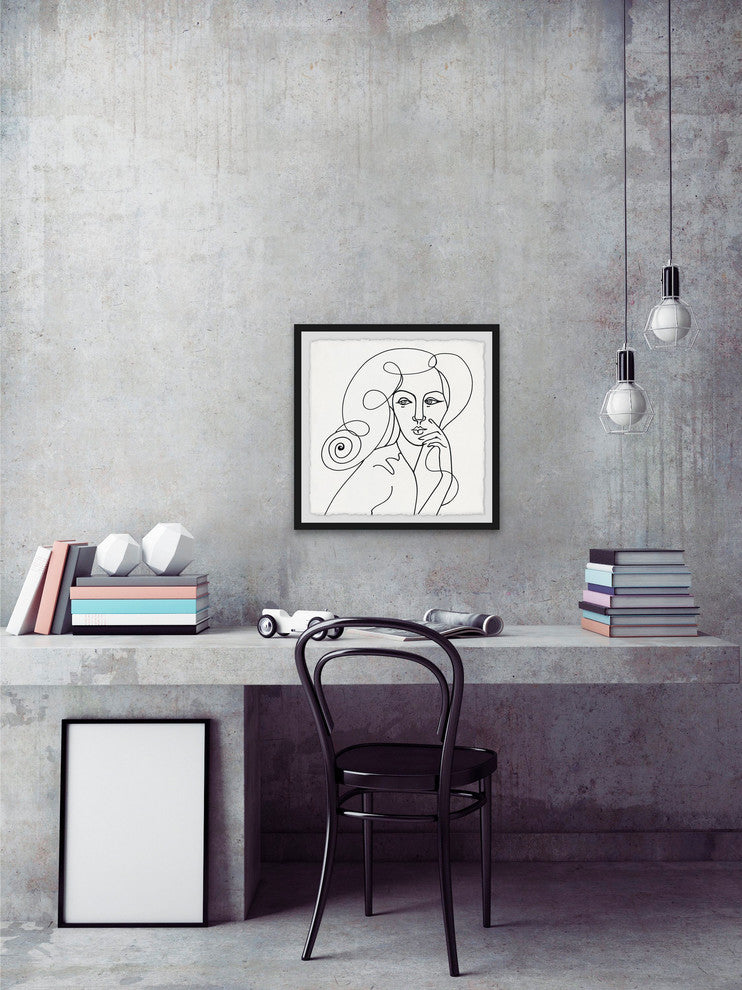 "Beautiful Sketch" Framed Painting Print, 18"x18"