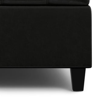 Harrison Large Square Coffee Table Storage Ottoman, Midnight Black