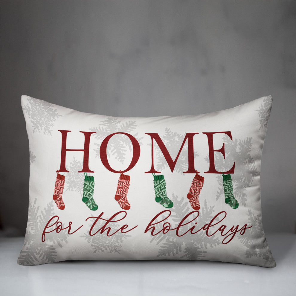 Home For Holidays Stockings 7 20x14 Spun Poly Pillow