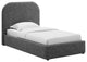Keynote Upholstered Fabric Curved Twin Platform Bed, Heathered Weave Slate