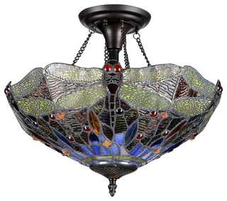 Dragan 2-Light Dragonfly Semi-Flush Ceiling Fixture