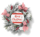 24" White Holiday Pine and Ornament Wreath With Berries and Sign