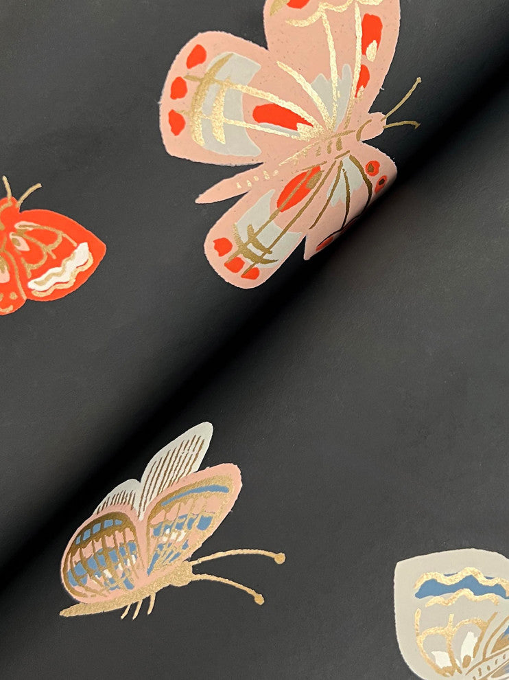 Butterfly House Black Wallpaper