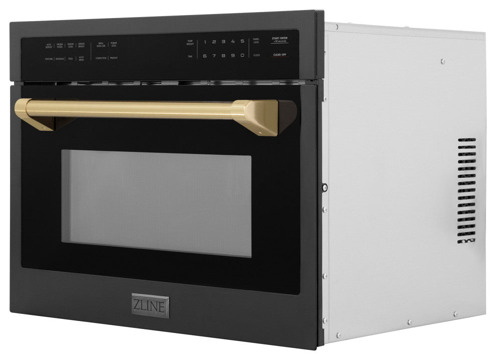 ZLINE 24" Microwave Oven, Black Stainless With Champagne Bronze MWOZ-24-BS-CB