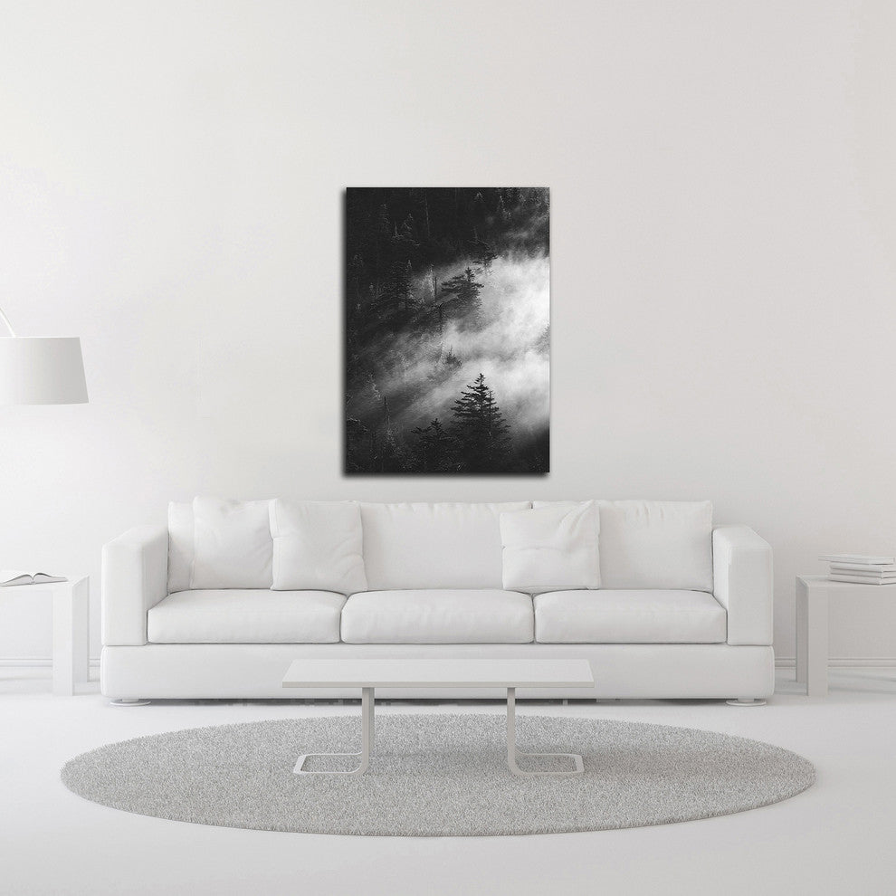 Misty Pine Woods by Design Fabrikken, Print on Canvas, 20"x28"