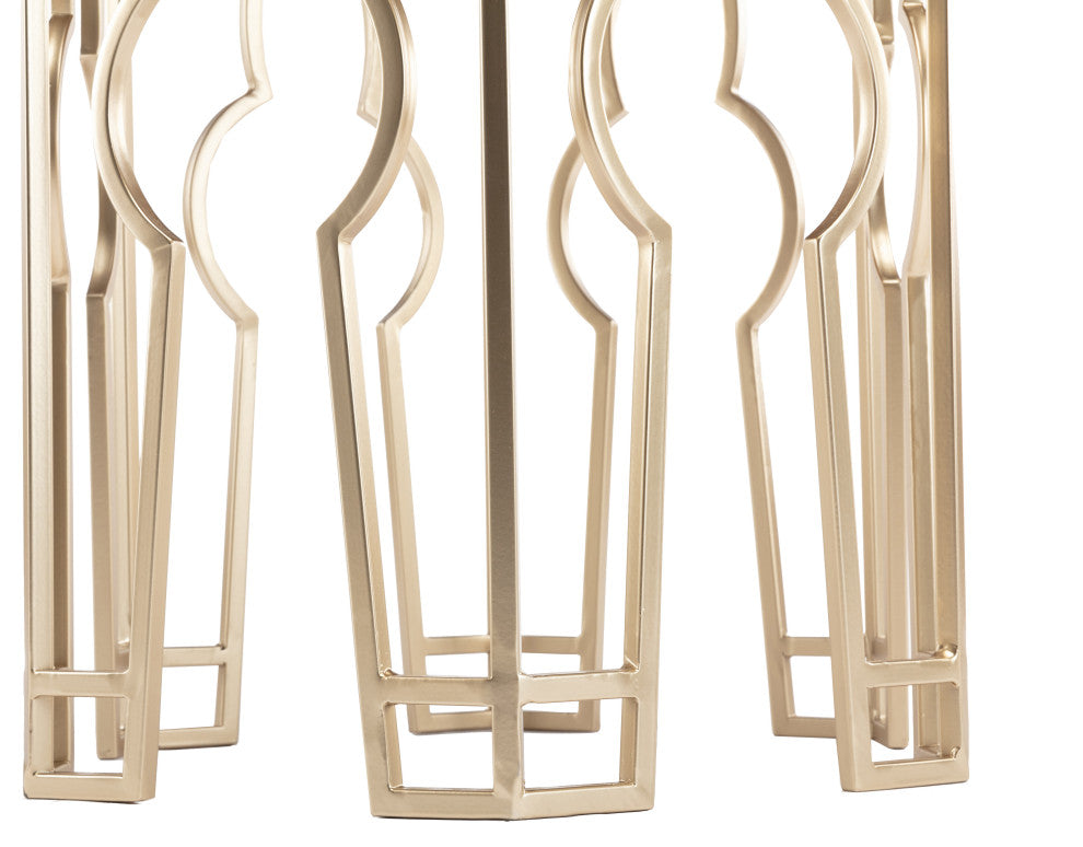 Boraam Genevieve Nesting Tables, Gold and Natural