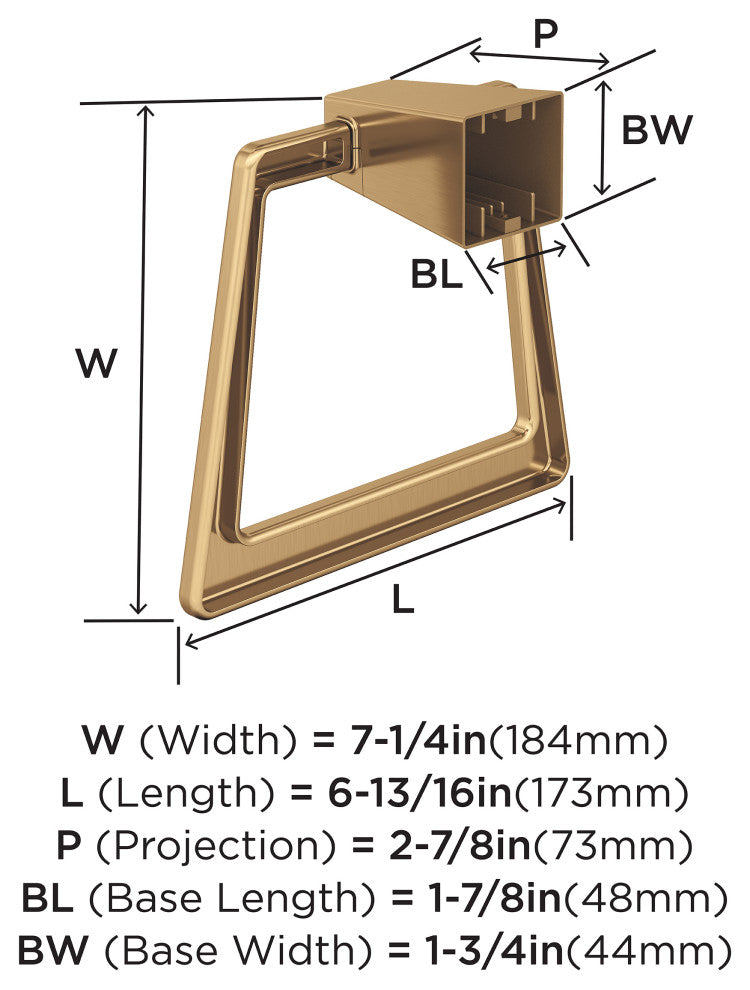 Amerock Blackrock Contemporary Towel Ring, Champagne Bronze