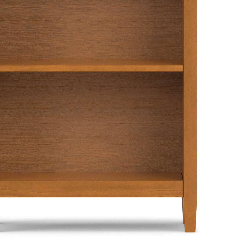 Warm Shaker Solid Wood 5 Shelf Bookcase, Light Golden Brown