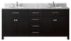 Caroline 72" Double  Sink Espresso  Vanity Espresso with Brushed Nickel Faucet