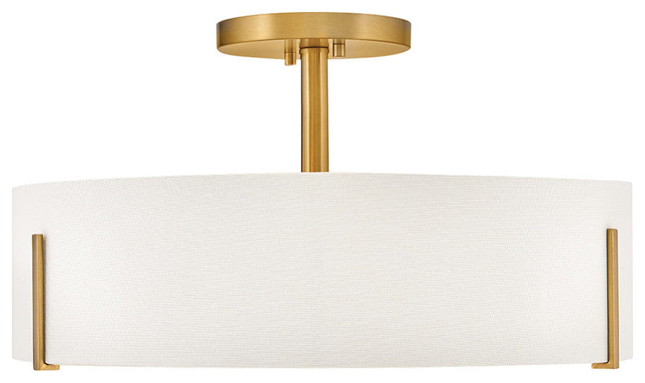 Hinkley Halle Medium Semi-Flush Mount, Lacquered Brass