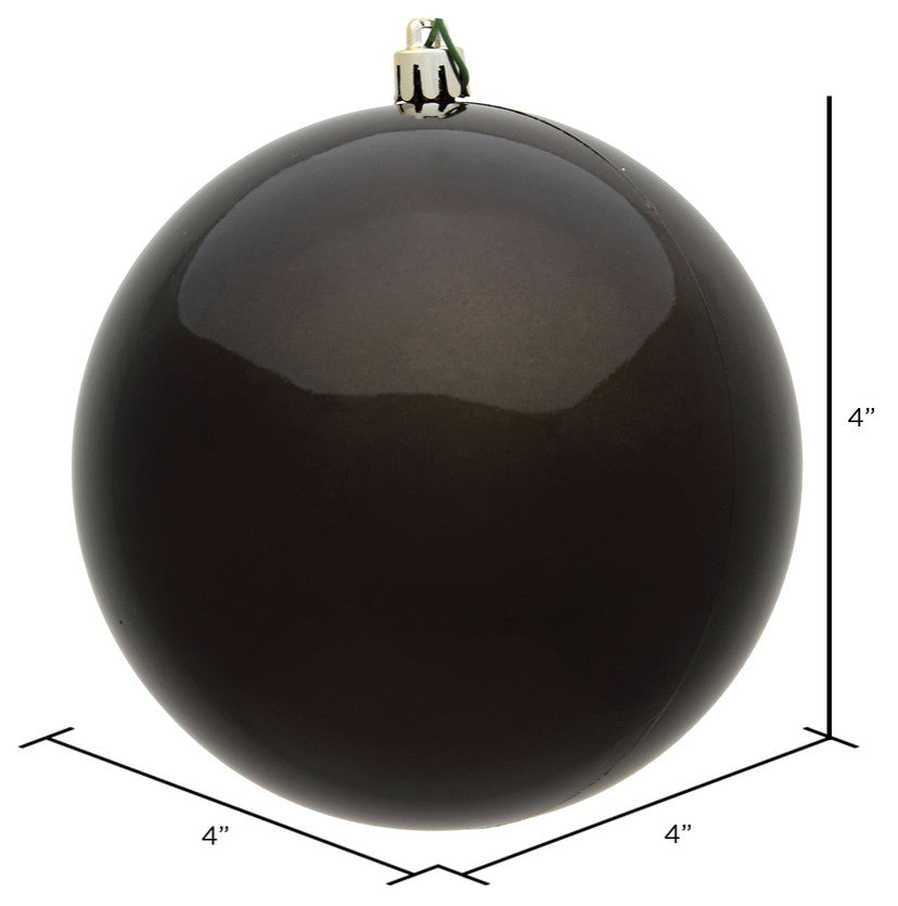 Vickerman 4" Gunmetal Shiny Ball Ornament, 6 per Bag