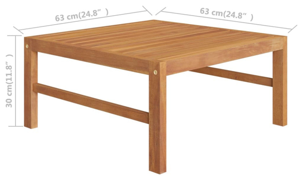 vidaXL 3 Piece Patio Lounge Set With Cream Cushions Teak Wood