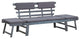 Vidaxl Garden Bench With Cushions 2-In-1 74.8" Gray Solid Acacia Wood