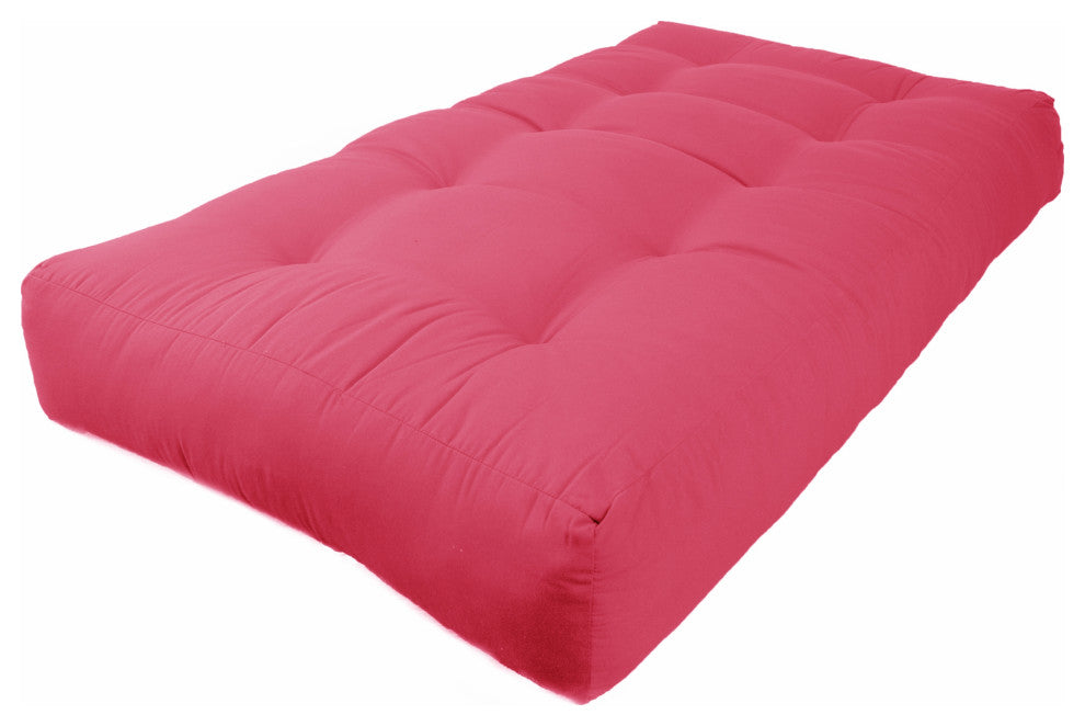Blazing Needles Renewal 9" Twill Twin Futon Mattress, Bery Berry