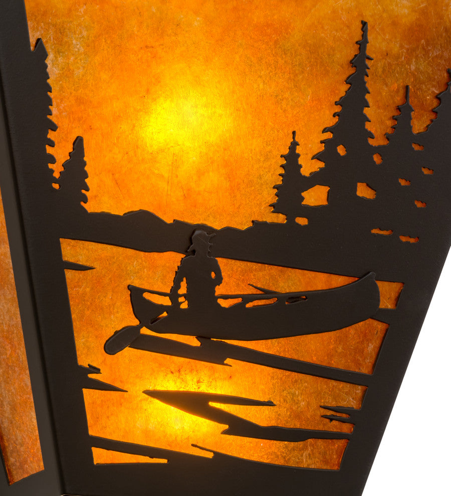 13W Canoe At Lake Wall Sconce