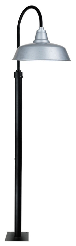 Cocoweb 14" Farmhouse LED Post Light in Galvanized Silver With 8' Tall Post