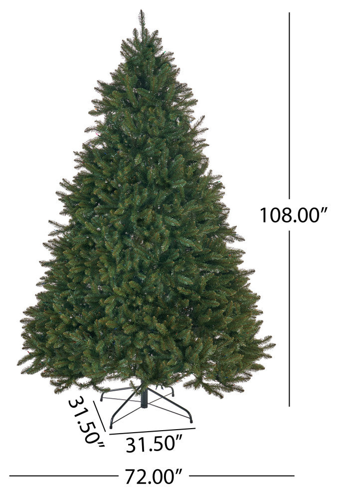 9' Norway Spruce Artificial Christmas Tree, Pre-Lit Multi-Colored