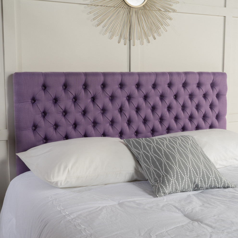 GDF Studio Annecy Diamond Tufted Fabric Queen/ Full Headboard, Light Purple