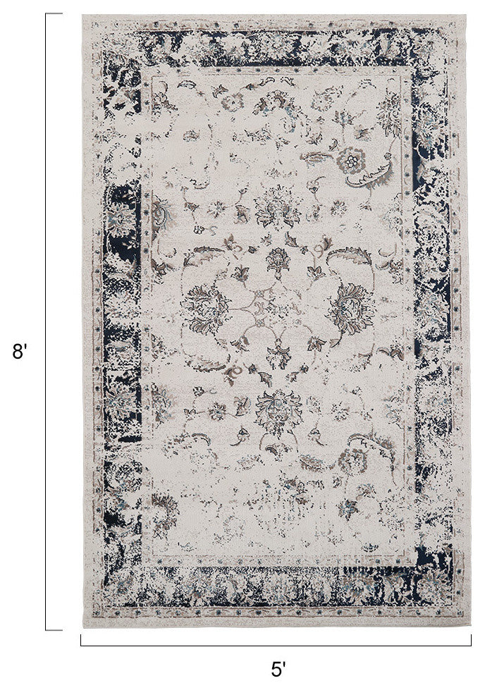 LNC Distressed Mat Stain Fade Resistant Area Rug, 5' X 8'
