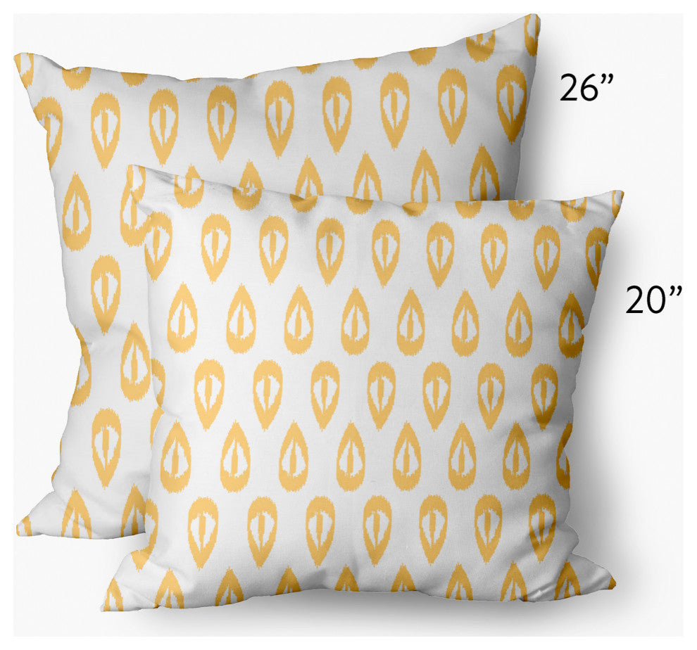 Ikat Tears Indoor/Outdoor Throw Pillow, Sunshine Yellow, 20x20"