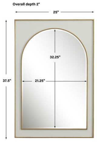 Uttermost 09916 Crisanta Gloss White Arch Mirror