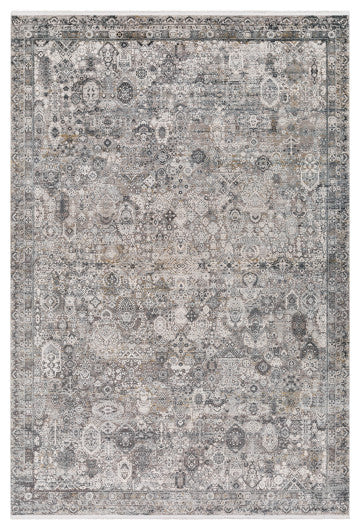 Surya Solar SOR-2313 3'x9'10" Rug, Gray/Light Gray/Ivory/Black/Mustard