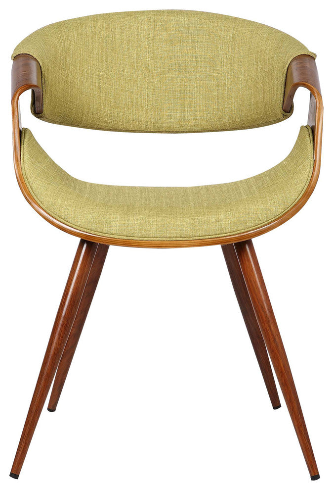 Jerrod Dining Chair, Walnut Finish and Green Fabric