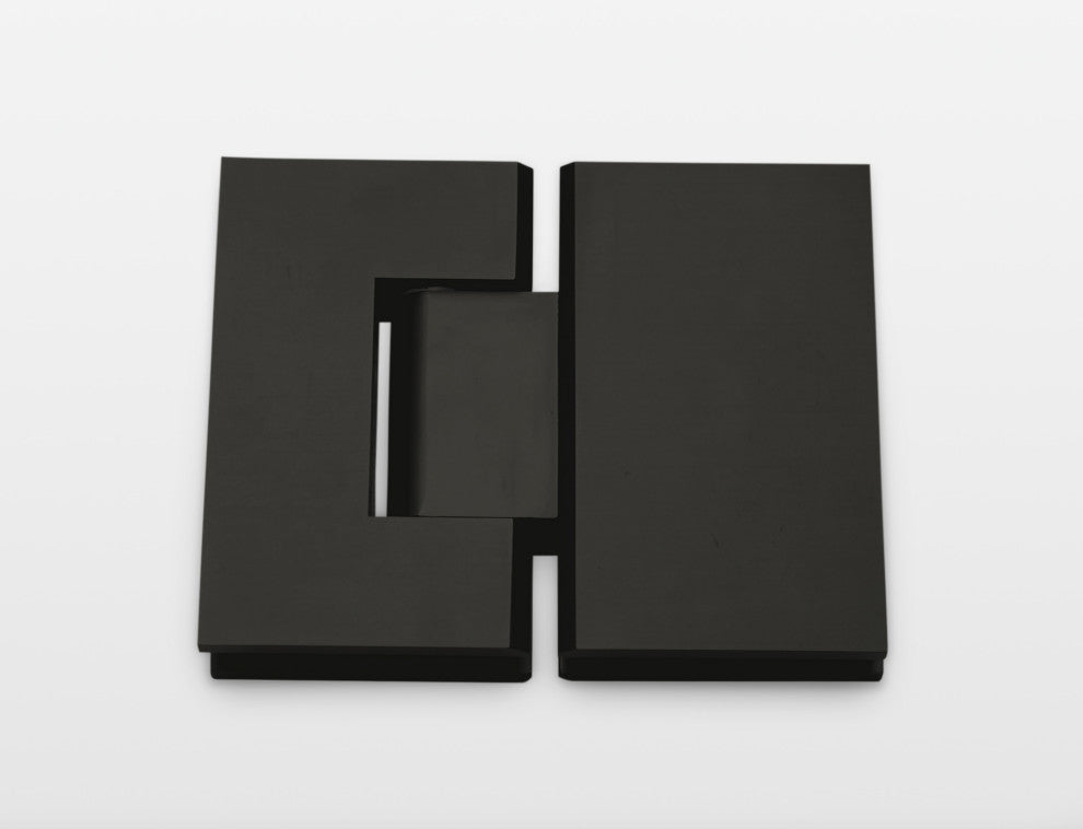 78"x53.25" Frameless Towel Bar Shower Door Glass Hinge, Matte Black