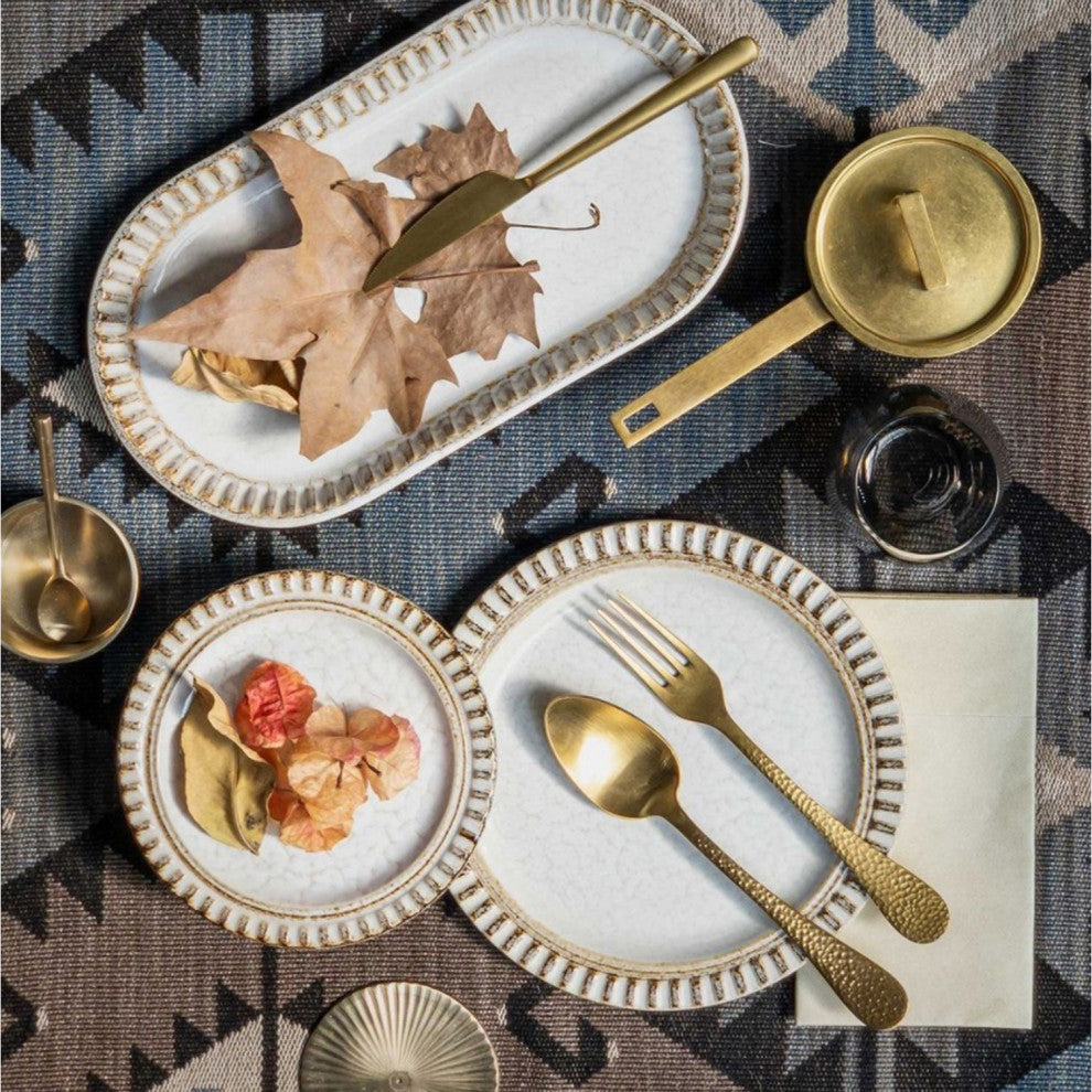 Epoque Flatware Set, Pewter Gold, 5 Pcs.