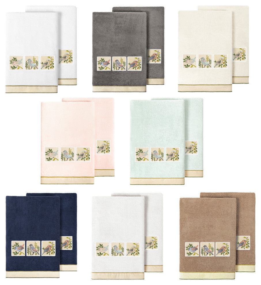 Linum Home Textiles 100% Turkish Cotton BELINDA 2PC Embellished Bath Towel Set