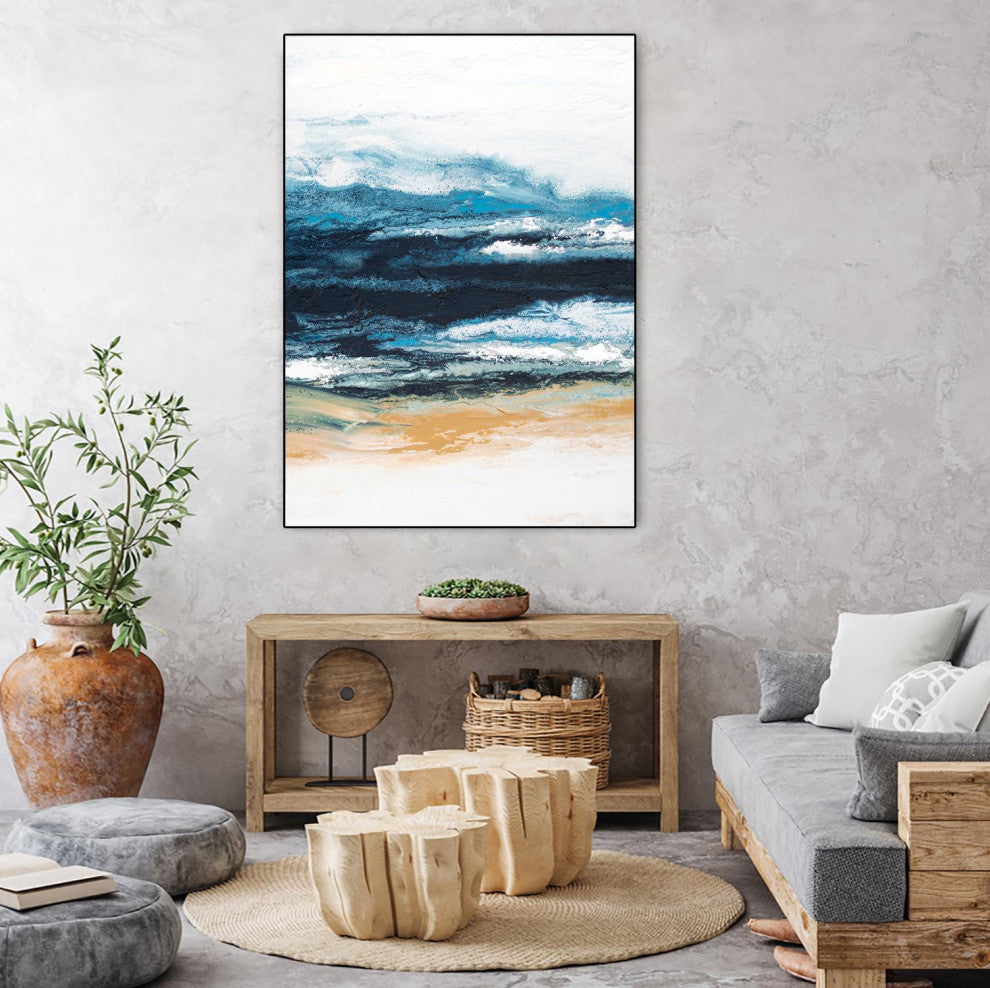 "Grey Smoke -2" Framed Canvas by Giant Art 24"x32"