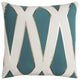 Teal Ivory Geometric Linework Throw Pillow