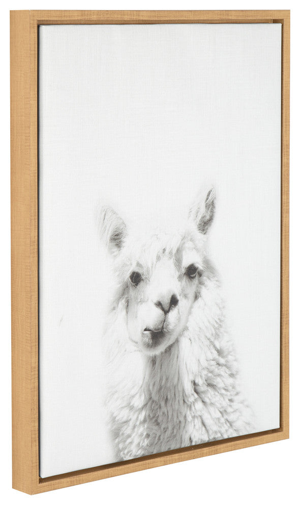 Sylvie Alpaca Natural Framed Canvas Wall Art by Simon Te Tai