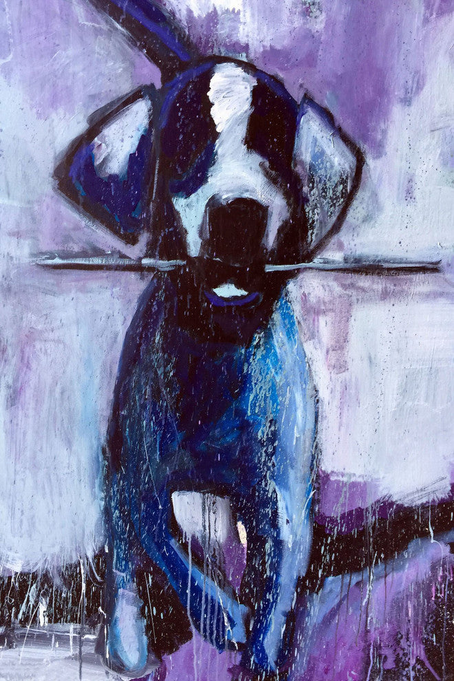 "Retriever" Painting Print on Wrapped Canvas, 12"x18"