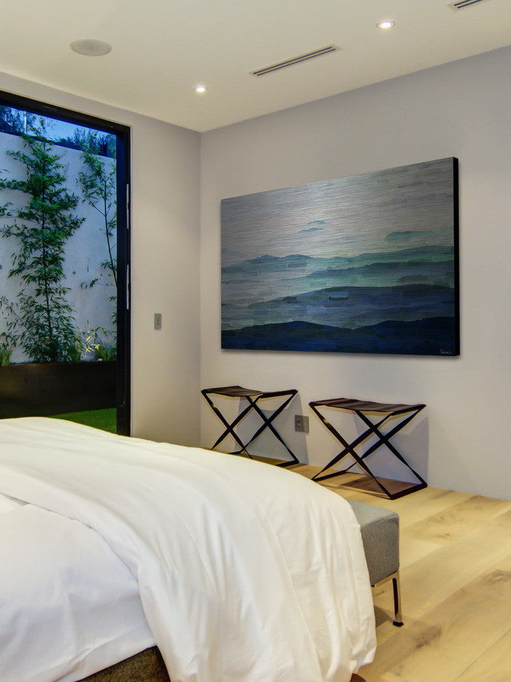 "Mountain Tops" UV Ink Print on Brushed Aluminum, 60"x40"